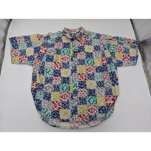 Vintage T&C Surf‎ Designs Shirt Men's Large 90s Button Up Surfing Made in USA